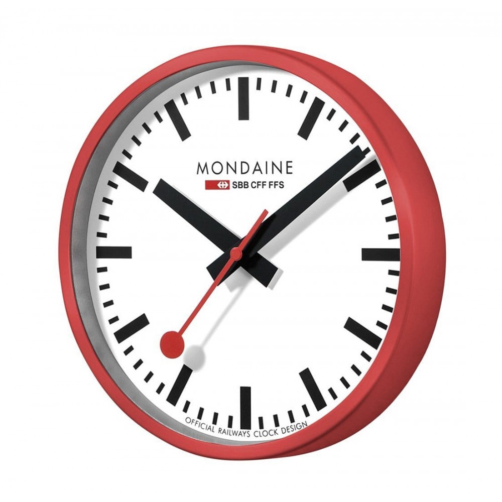 Väggklocka - Mondaine A990.CLOCK.11SBC röd stationsklocka