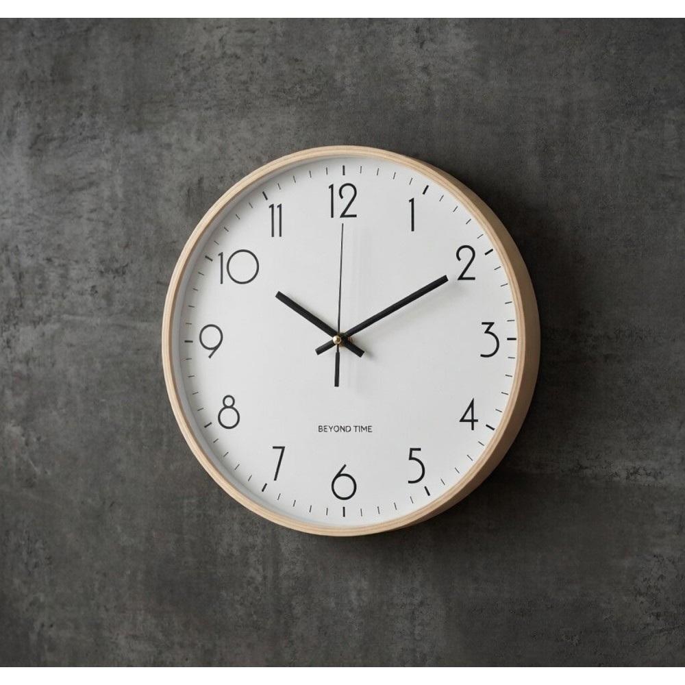 Väggklocka - Beyond Time Legna Ljust Trä Vit