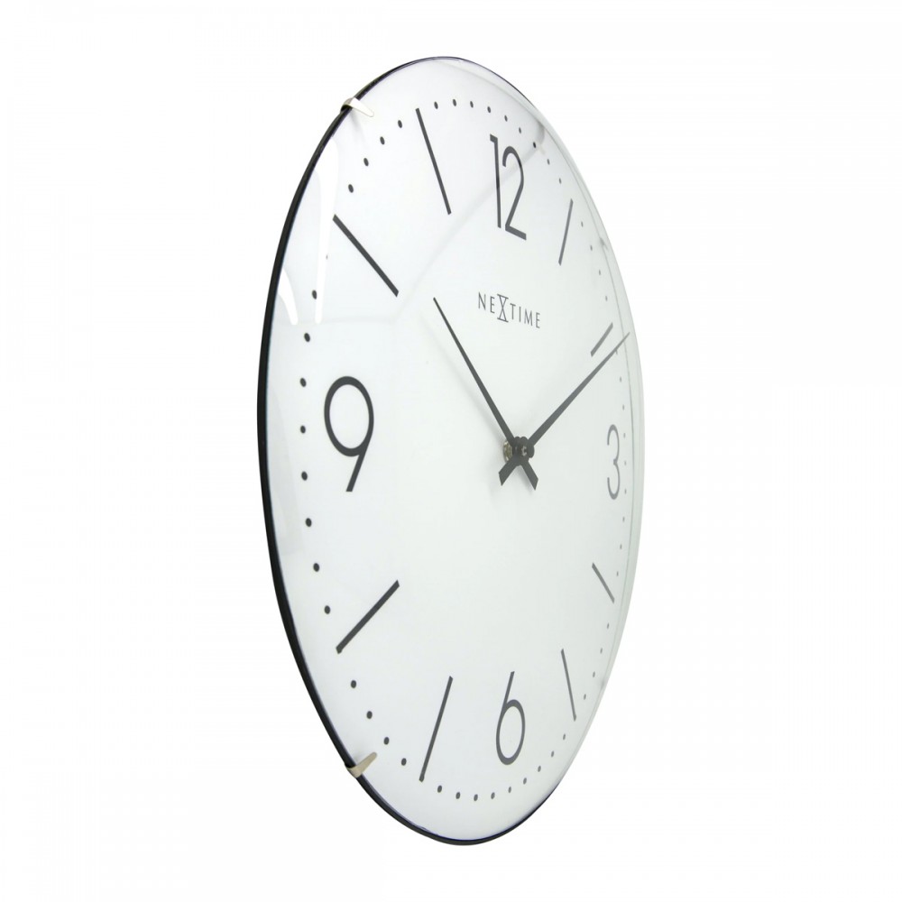 Väggklocka - NeXtime Basic Dome Vit
