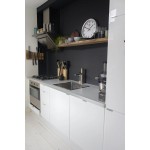Väggklocka - NeXtime Station Stripe Silver/Vit